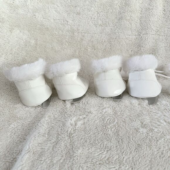 Build A Bear Workshop White Ice Skates Set Of 4 Shoes Accessories Toy - Picture 5 of 6
